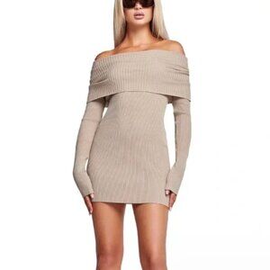I AM GIA Knit Quartz Off Shoulder Dress